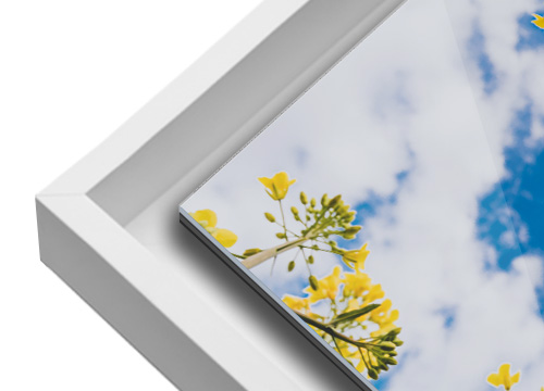 Wooden Shadowgap-frame White Satin